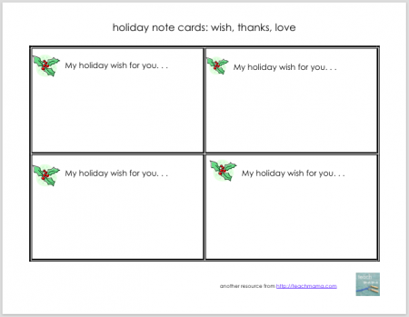 holiday note gift idea for families | teachmama.com