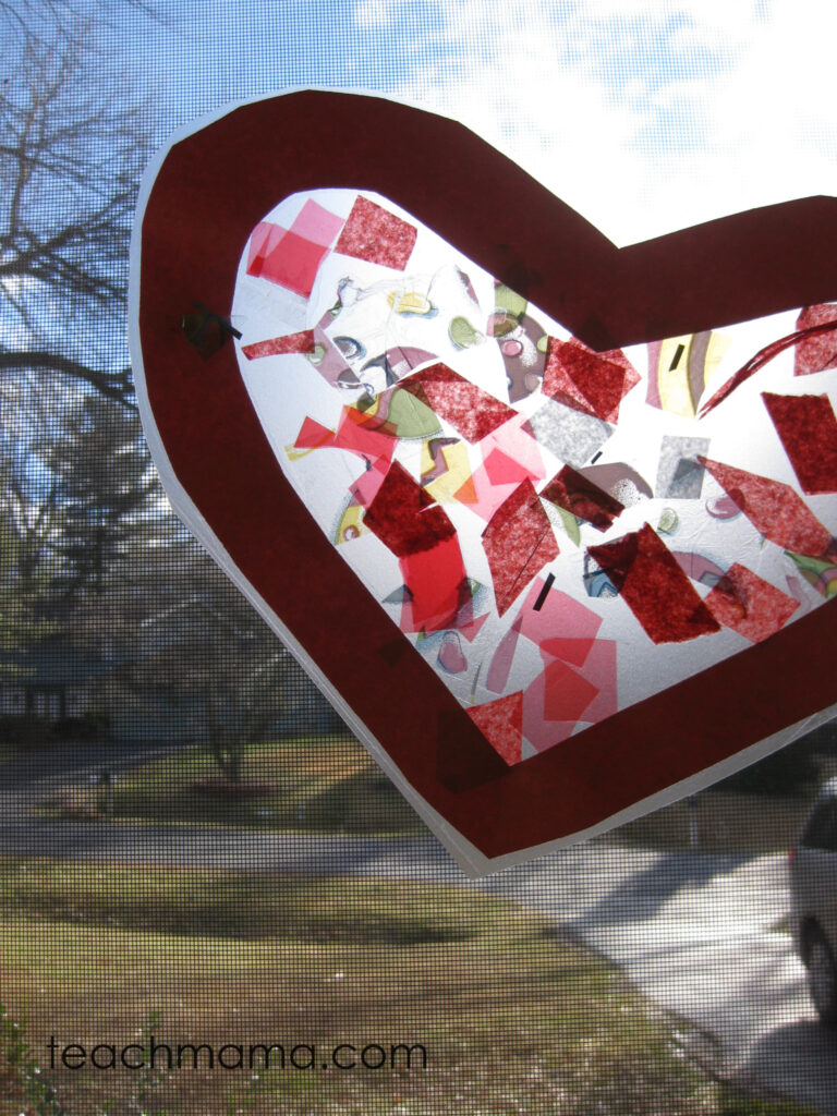 stained glass heart craft | teachmama.com