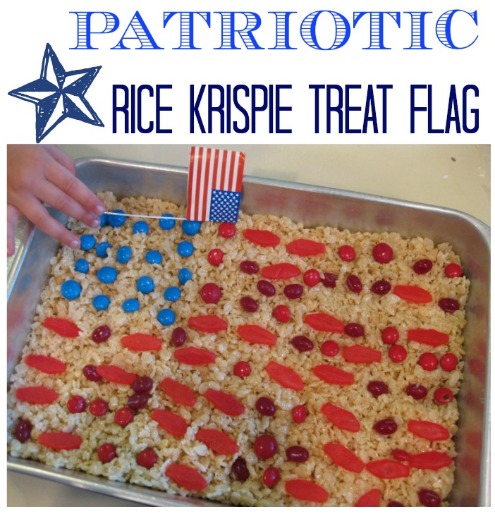 patriotic rice krispie treat flag