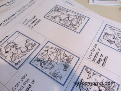 hidden pictures lunchbox notes