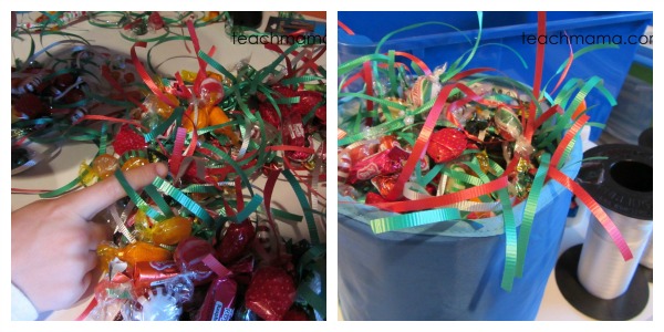 how to make a candy wreath candy
