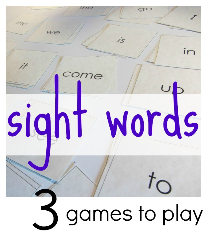 how to play games with sight words