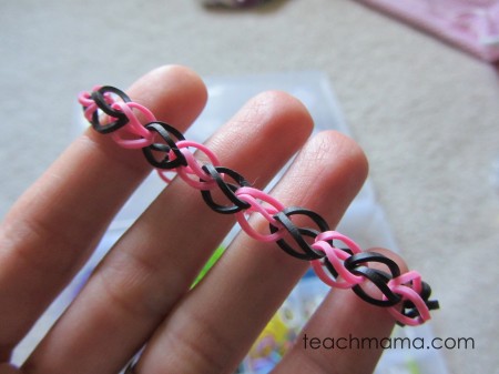 rainbow loom finished bracelets
