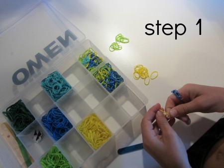 rainbow loom bracelets without the loom step 1