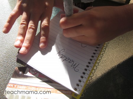 teach left handed kids to write