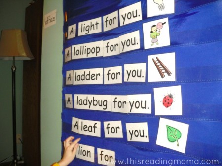 rebuilding sentences from an early reader