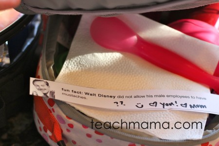 disneyland fun fact lunchbox notes | teachmama.com