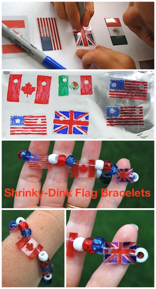 shrinky dink flag bracelet: super-cool patriotic craft
