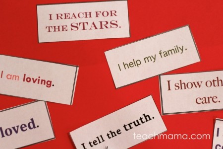 positive affirmation notes for kids: lunchbox love