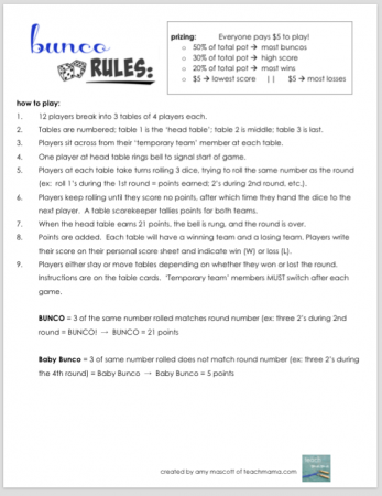 how to play bunco | teachmama.com