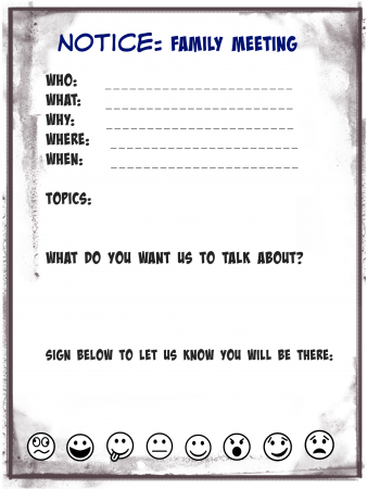 family meeting notice blank