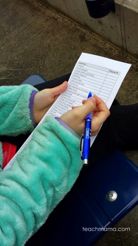 baseball game scavenger hunt | teachmama.com