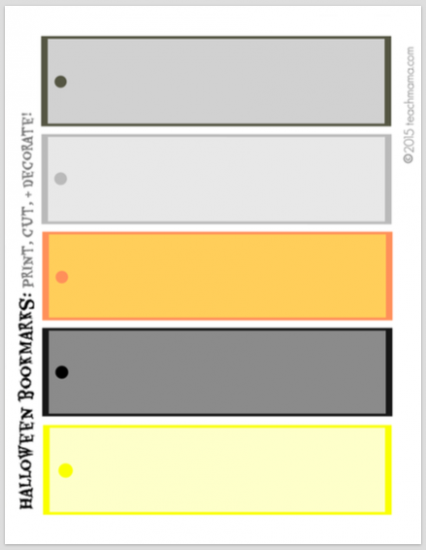 halloween bookmark printable | teachmama.com