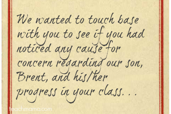 teacher note from parent