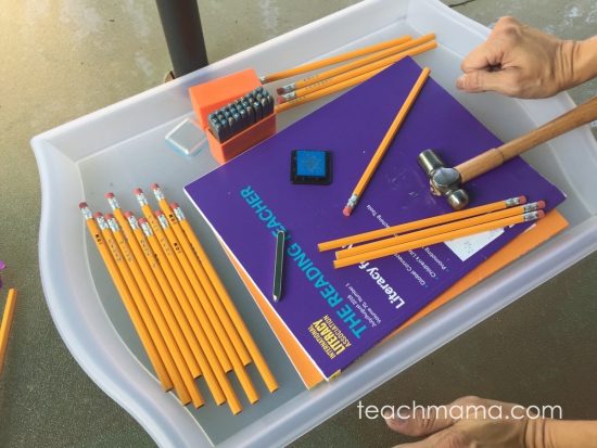 easy homemade stamped pencils plain pencils go from boring to BAM! teachmama.com