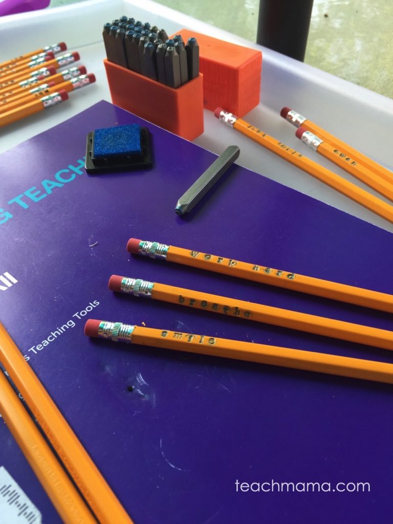 easy homemade stamped pencils plain pencils go from boring to BAM! teachmama.com