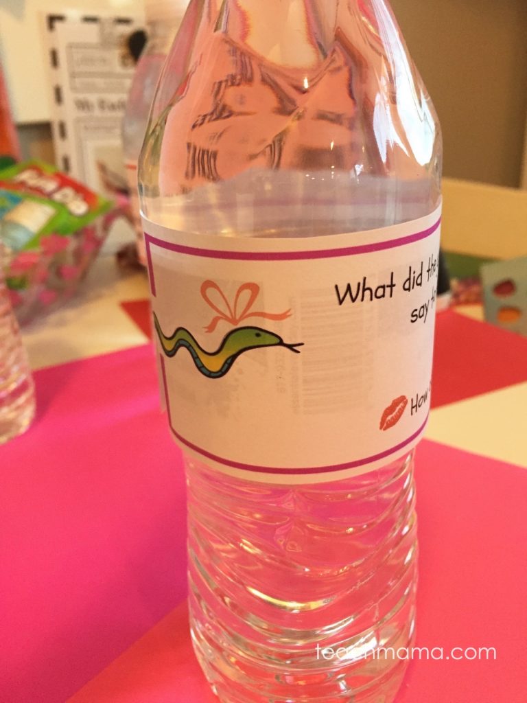valentine's day water bottle labels: teachmama.com