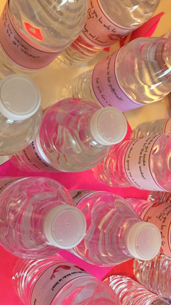valentine's day water bottle labels: teachmama.com