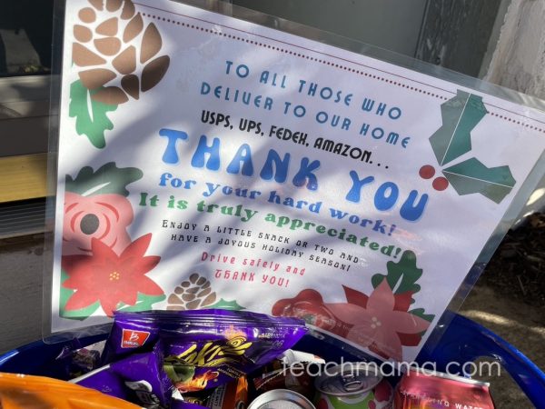 thank you poster in cooler