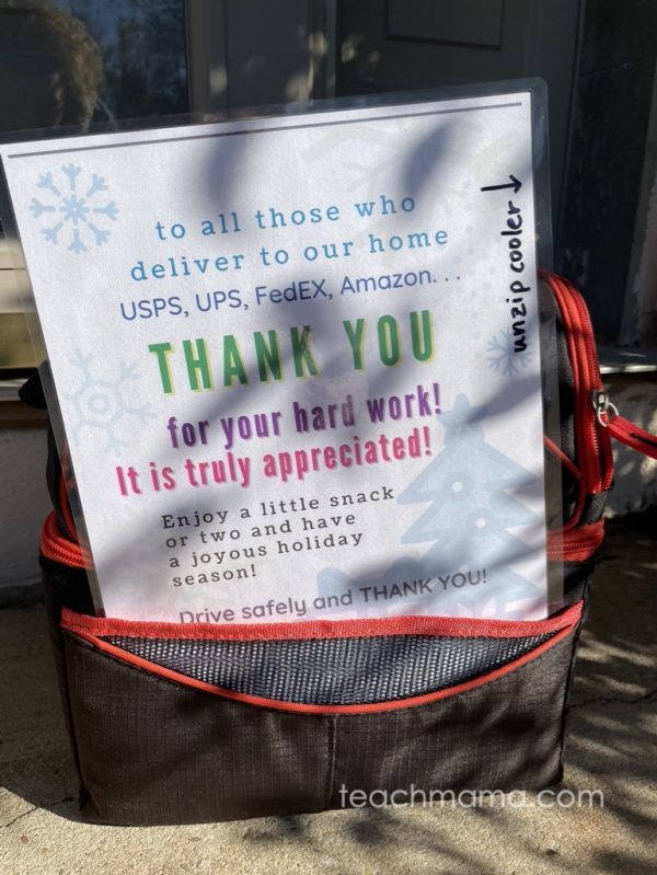 thank you poster with cooler
