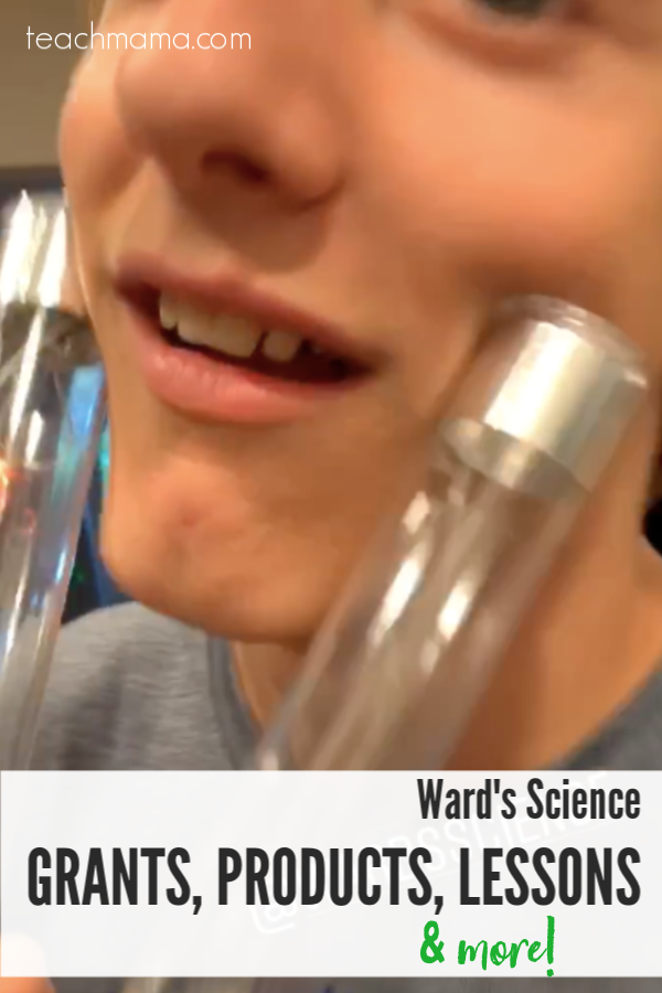 Ward's Science close-up of boy using human circuit supplies on his cheeks