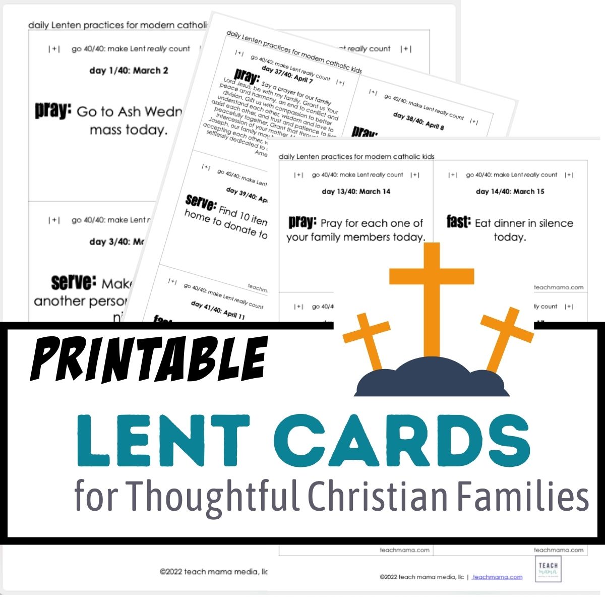 Lent cards for christian families product preview