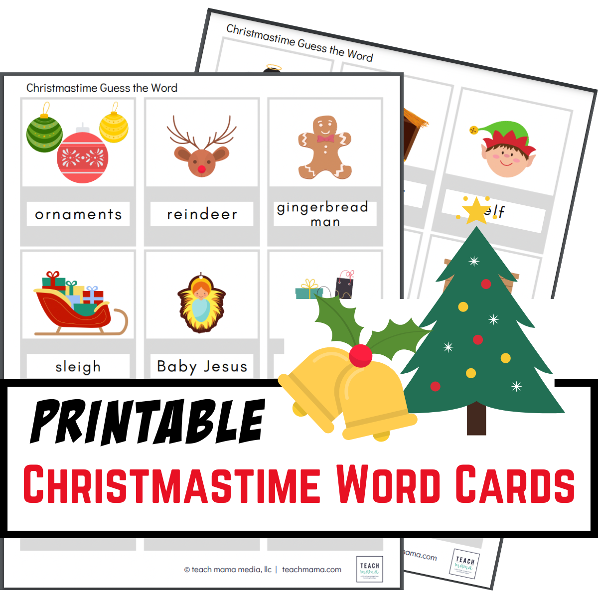 christmas word cards