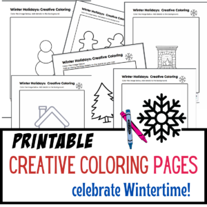 winter holidays creative coloring pages