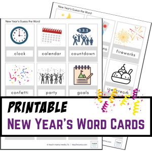 new years word cards