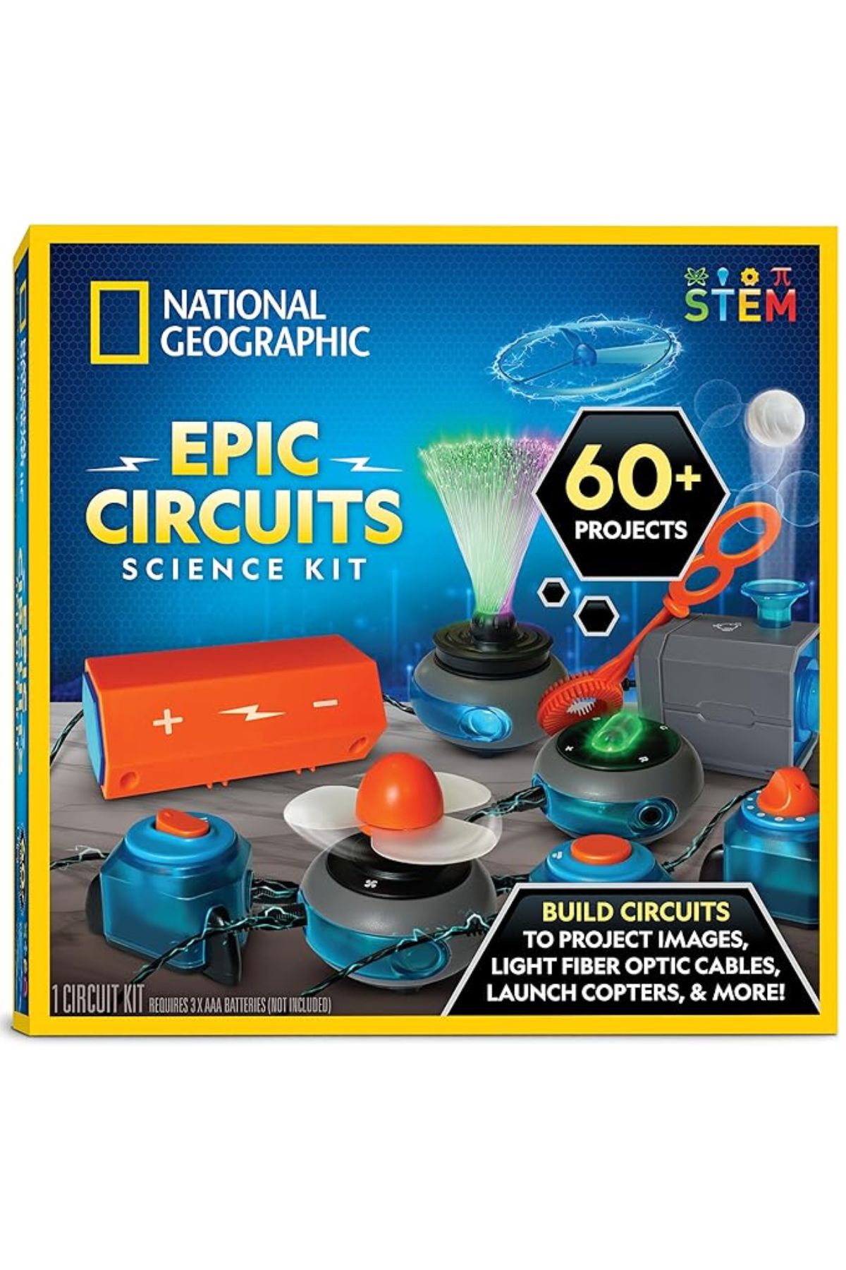 National Geographic Circuit Kit Box with electrical machines and accessories on the cover