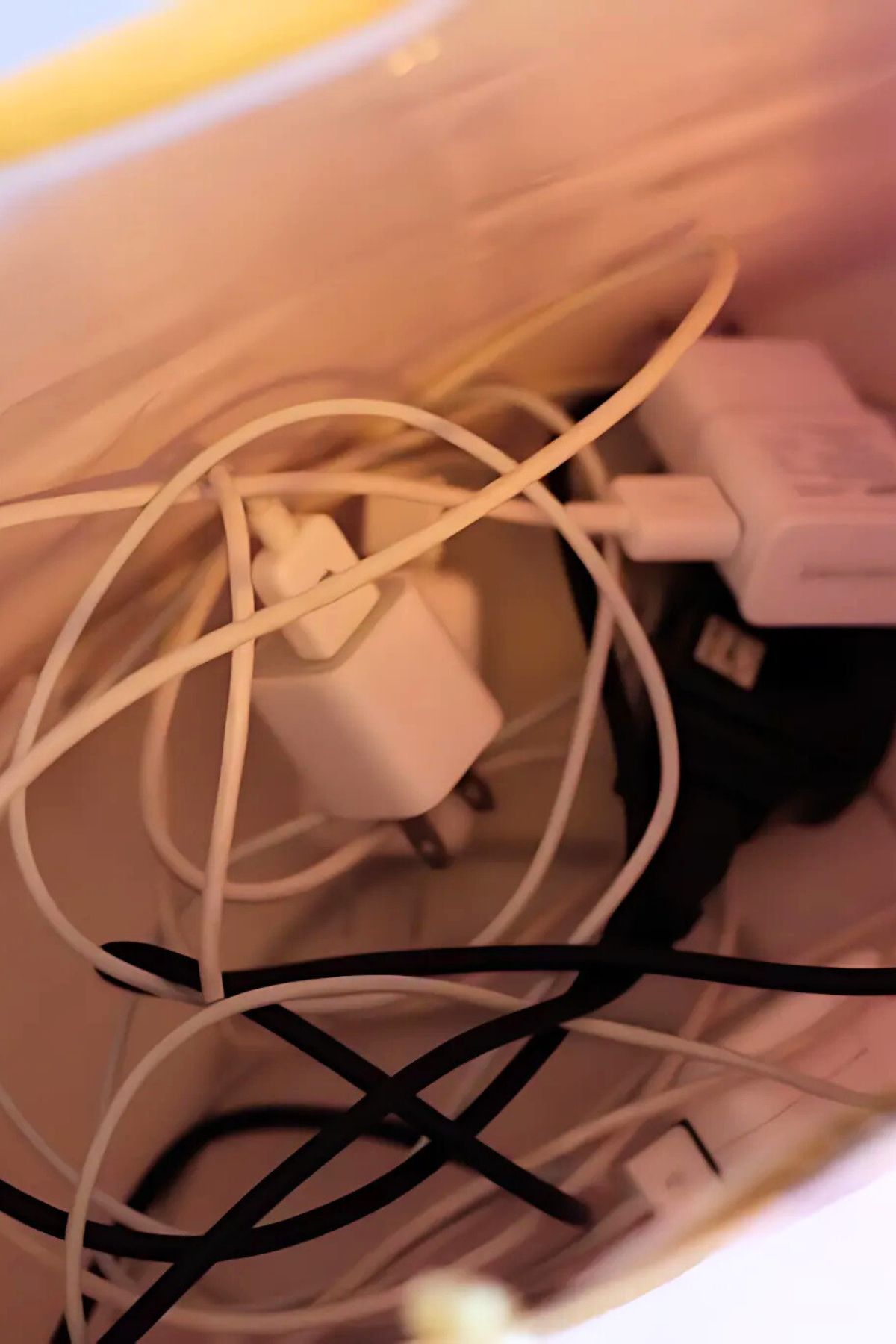 Charging cords in a sack
