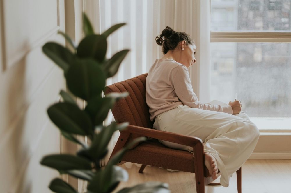 Woman bored in the house