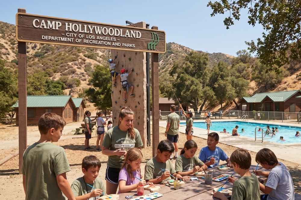 Camp Hollywoodland budget-friendly girls overnight camp webpage screenshot