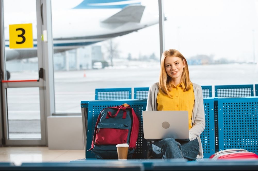 Female student in airport