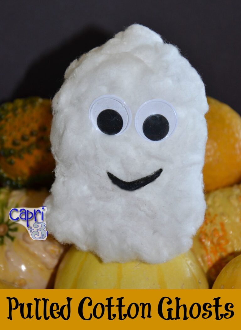 easy cotton ghost: halloween craft for little ones