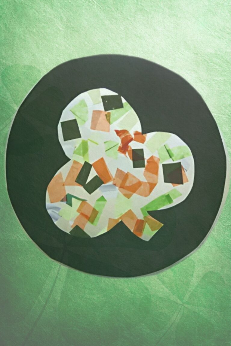 Shamrock craft against a green clover background