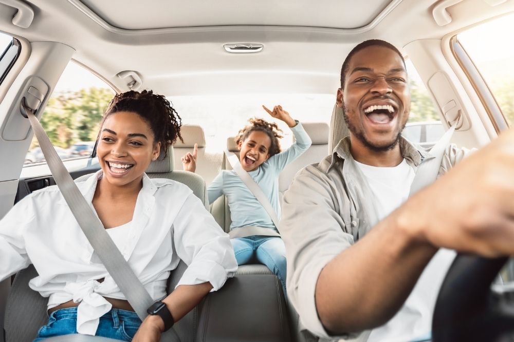 Family on a road trip